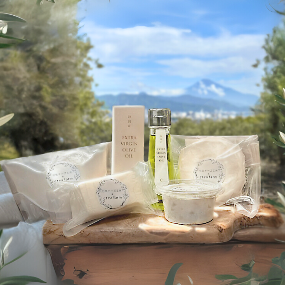 【12月7日までご予約受付中】crea farm のオリーブオイルと富士山フレッシュチーズのセット