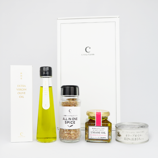 静岡産オリーブオイルとUMAMI OILとスパイス・ツナ缶セット